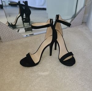 Charlotte Russe Black Strappy Heels
